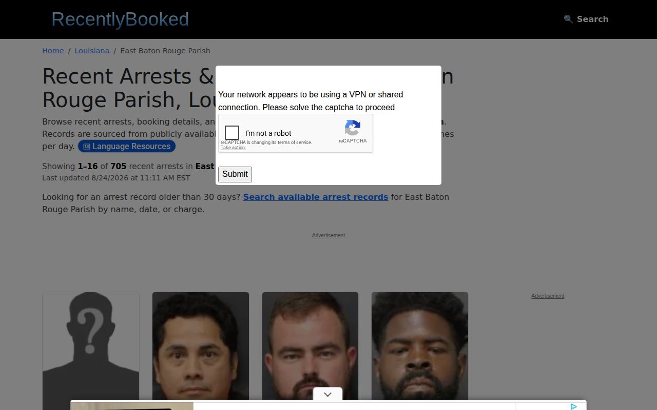 Unofficial RecentlyBooked East Baton Rouge page
