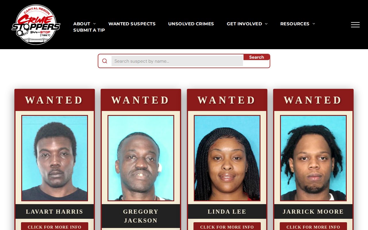 East Baton Rouge Parish most wanted suspects source page